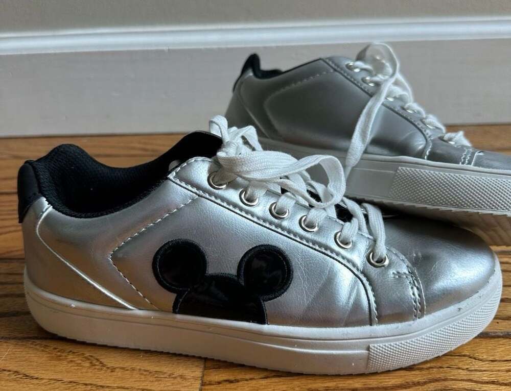 Disney Mickey Mouse Silver Sneakers Size 7